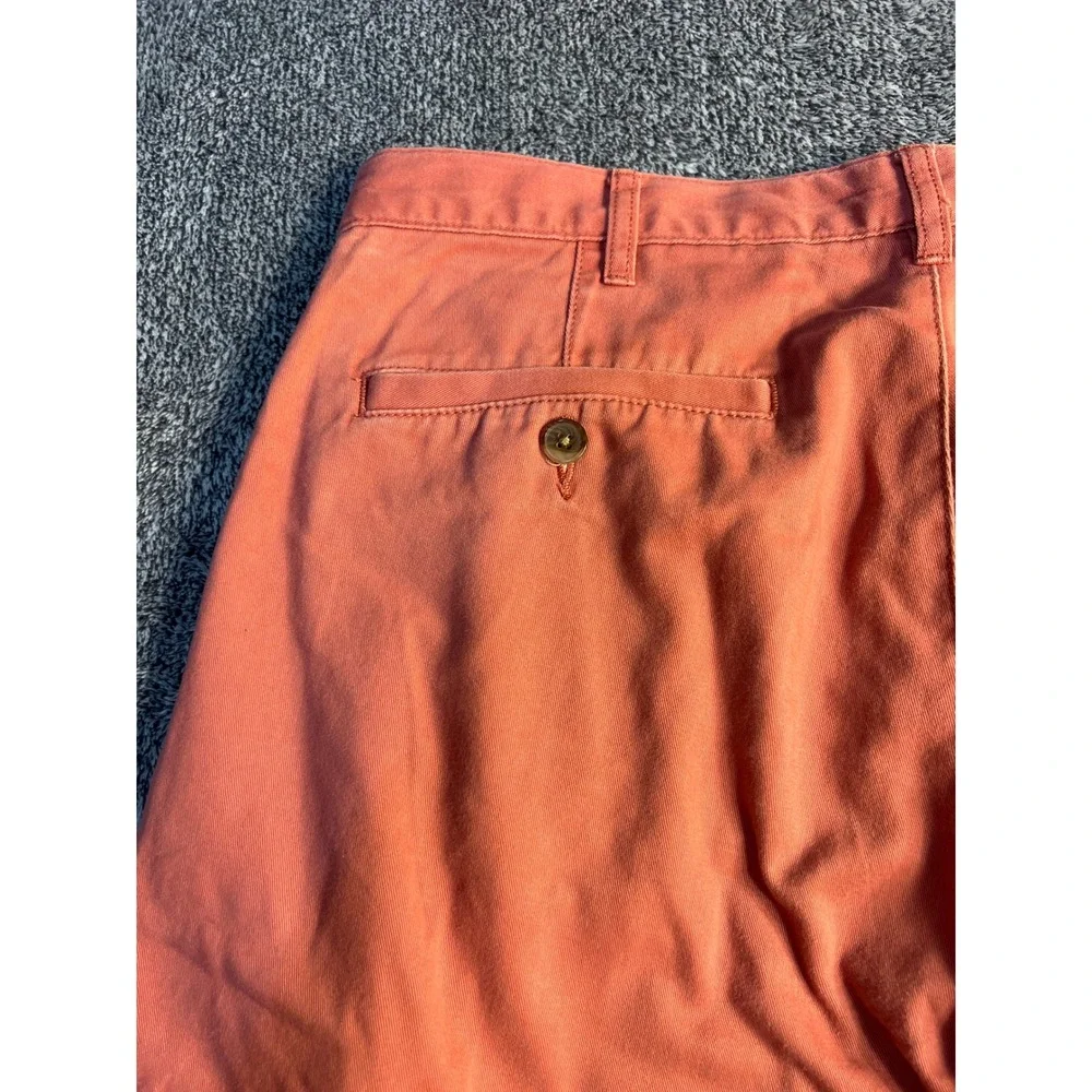 Lands End The Legacy Chino Pants Mens 34 Coral Orange Straight Leg Cotton Pant